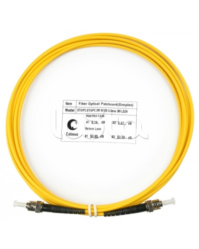 Патч-корд волоконно-оптический SM 9/125 simplex ST-ST LSZH (3 м) Cabeus FOP(s)-9-ST-ST-3M в Тюмени Патч-корды оптические Pintop.ru