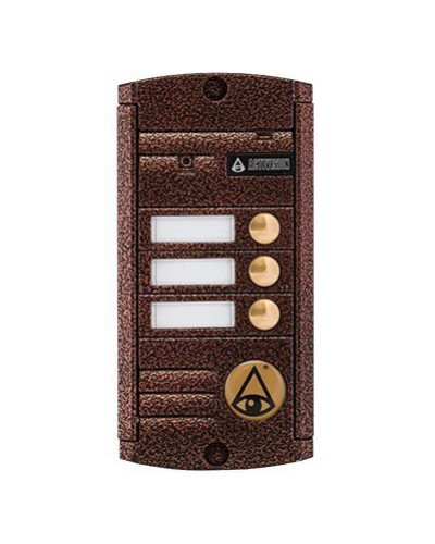 Видеопанель вызывная накладная цветная на 3 абонента с TM-считывателем Activision AVP-453 TM (PAL, антик) в Тюмени Вызывные видеопанели малоабонентные Pintop.ru