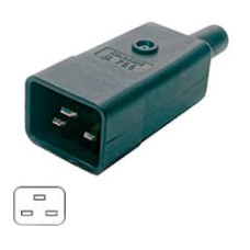Разъем IEC 60320 C20 220В 16A на кабель Hyperline CON-IEC320C20