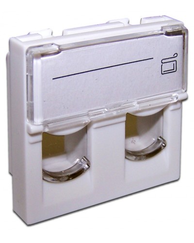 Вставка 45x45 на 2 модуля, со шторкой и увеличенным окном маркировки, белая LANMASTER (LAN-SIP-24L-WH) в Тюмени Коннекторы и разъемы Pintop.ru