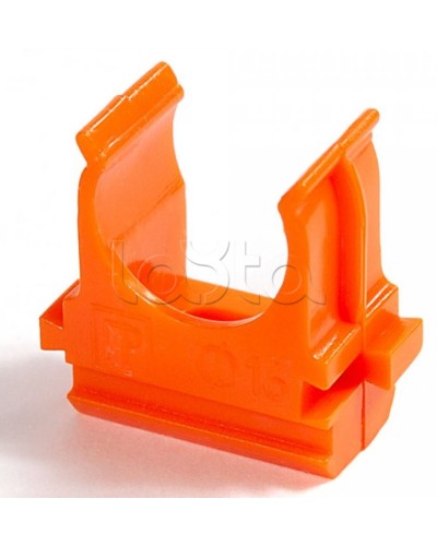 Крепёж-клипса для труб АБС-пластик оранжевая д25 в малой упаковке (10шт/500шт уп/кор) Промрукав (PR13.0068) в Тюмени Держатели, клипсы, скобы Pintop.ru