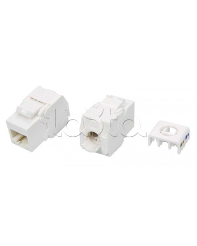 Вставка Keystone Jack RJ-45(8P8C) Hyperline KJ8-8P8C-C5e-180-TLS-WH в Тюмени Модули Keystone Pintop.ru