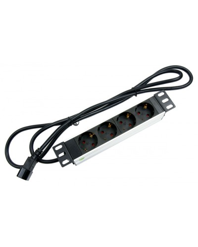 Блок евророзеток для 10 шкафов, горизонтальный, 4 розетки, 10 A Cabeus PDU-4P-2IEC в Тюмени Блоки розеток Pintop.ru