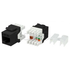 Вставка Keystone Jack RJ-45 Hyperline KJ8-8P8C-C5e-180-BK