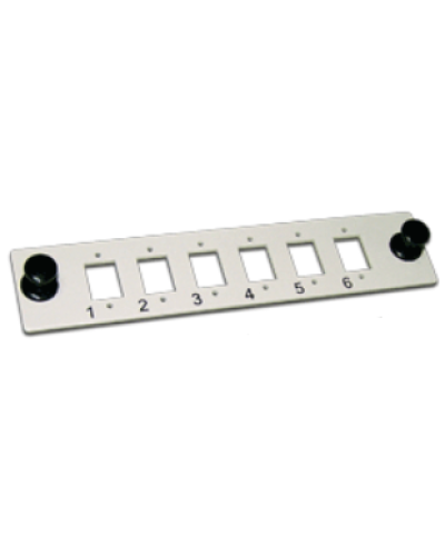 Панель адаптерная на 6 ST адаптеров, серая LANMASTER LAN-FP-ST в Тюмени Аксессуары для стоек и шкафов Pintop.ru