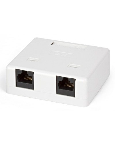 Розетка компьютерная RJ-45(8P8C) Hyperline SB1-2-8P8C-C6-WH в Тюмени Розетки компьютерные и телефонные Pintop.ru