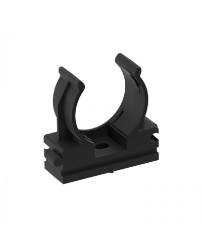 CFQ25 Держатель (клипса) для труб, для монтажного пистолета D25мм, цвет чёрный (50шт) Экопласт (41525BL) в Тюмени Держатели, клипсы, скобы Pintop.ru