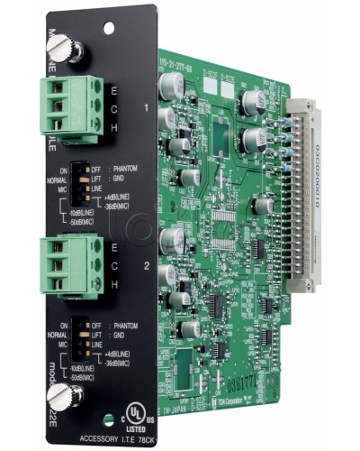 Модуль микрофонных / линейных входов (моно, 20 бит) TOA D-922E в Тюмени Системы оповещения и трансляции TOA Pintop.ru